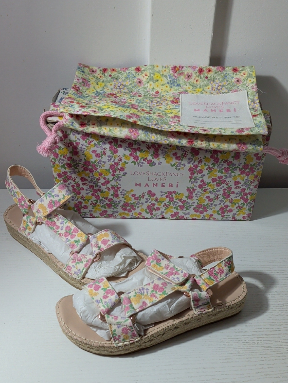 Love Shack Fancy NWT Floral Sandals